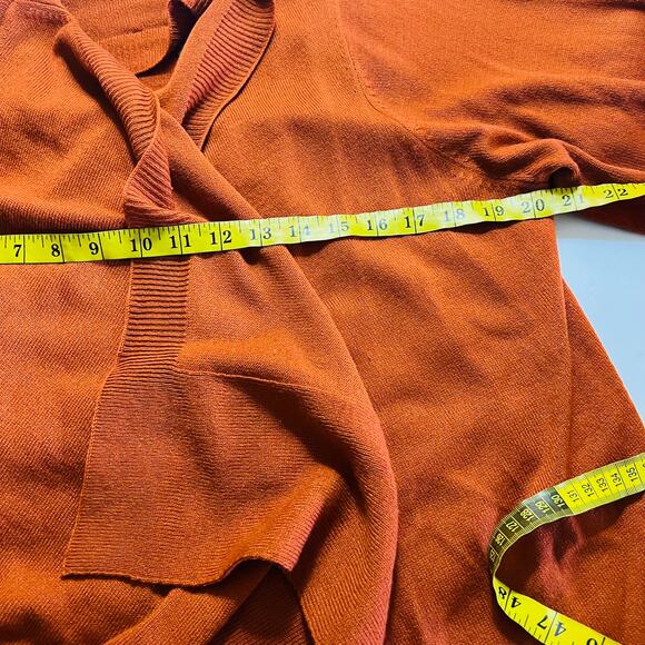 East 5th Open Front Asymmetrical Hem Knit Cardigan Size 1X NWT Burnt Orange - Picture 7 of 9